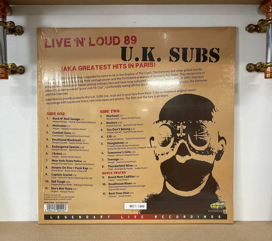 UK Subs – Live N' Loud 1989 - Aka Greatest Hits In Paris