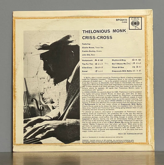 Thelonious Monk – Criss-Cross