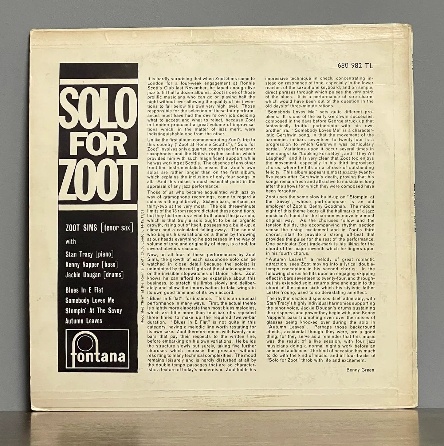 Zoot Sims – Solo For Zoot