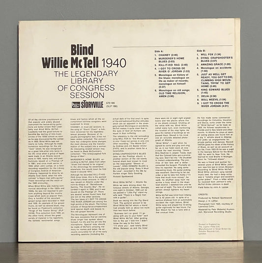Blind Willie McTell – Blind Willie McTell: 1940 The Legendary Library Of Congress Session