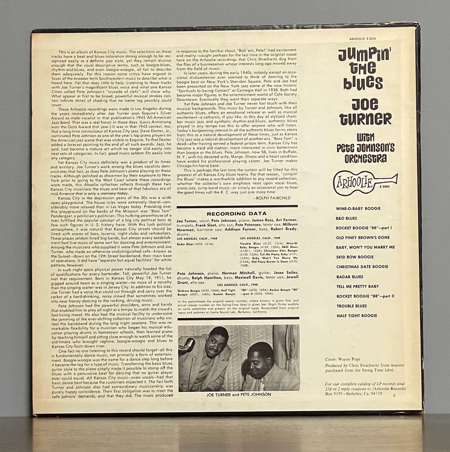 Joe Turner With Pete Johnson's Orchestra – Jumpin' The Blues