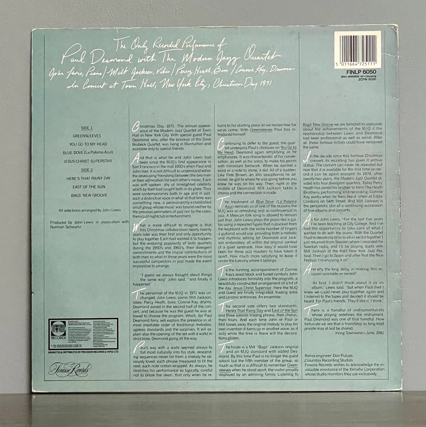 Paul Desmond With The Modern Jazz Quartet – The Only Recorded Performance Of Paul Desmond With The Modern Jazz Quartet