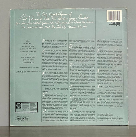 Paul Desmond With The Modern Jazz Quartet – The Only Recorded Performance Of Paul Desmond With The Modern Jazz Quartet