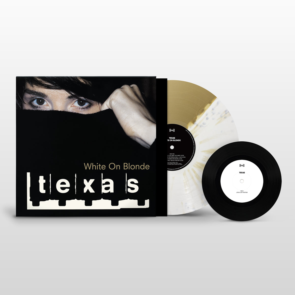 Texas White On Blonde White & Gold Split LP + 7″
