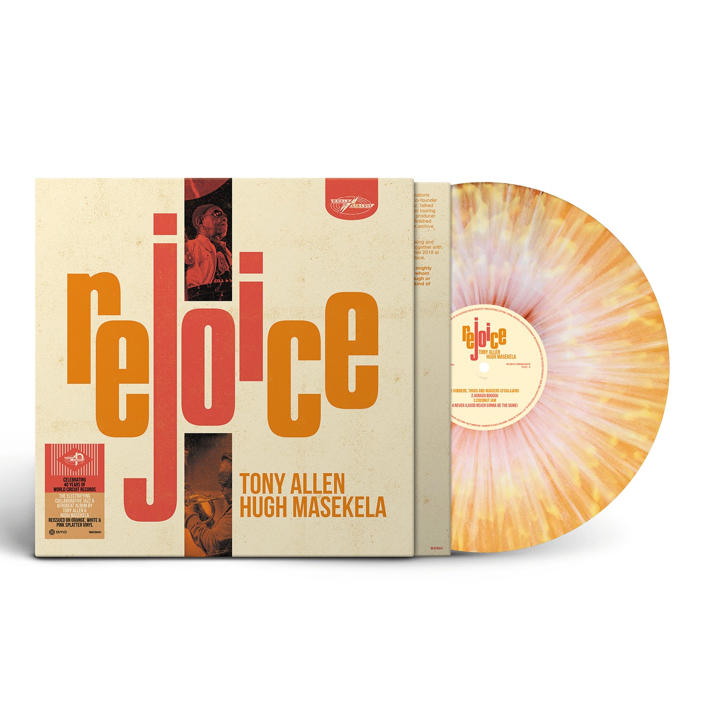 Tony Allen & Hugh Masekela - Rejoice (orange, pink and white splatter vinyl)(Out 30/10)