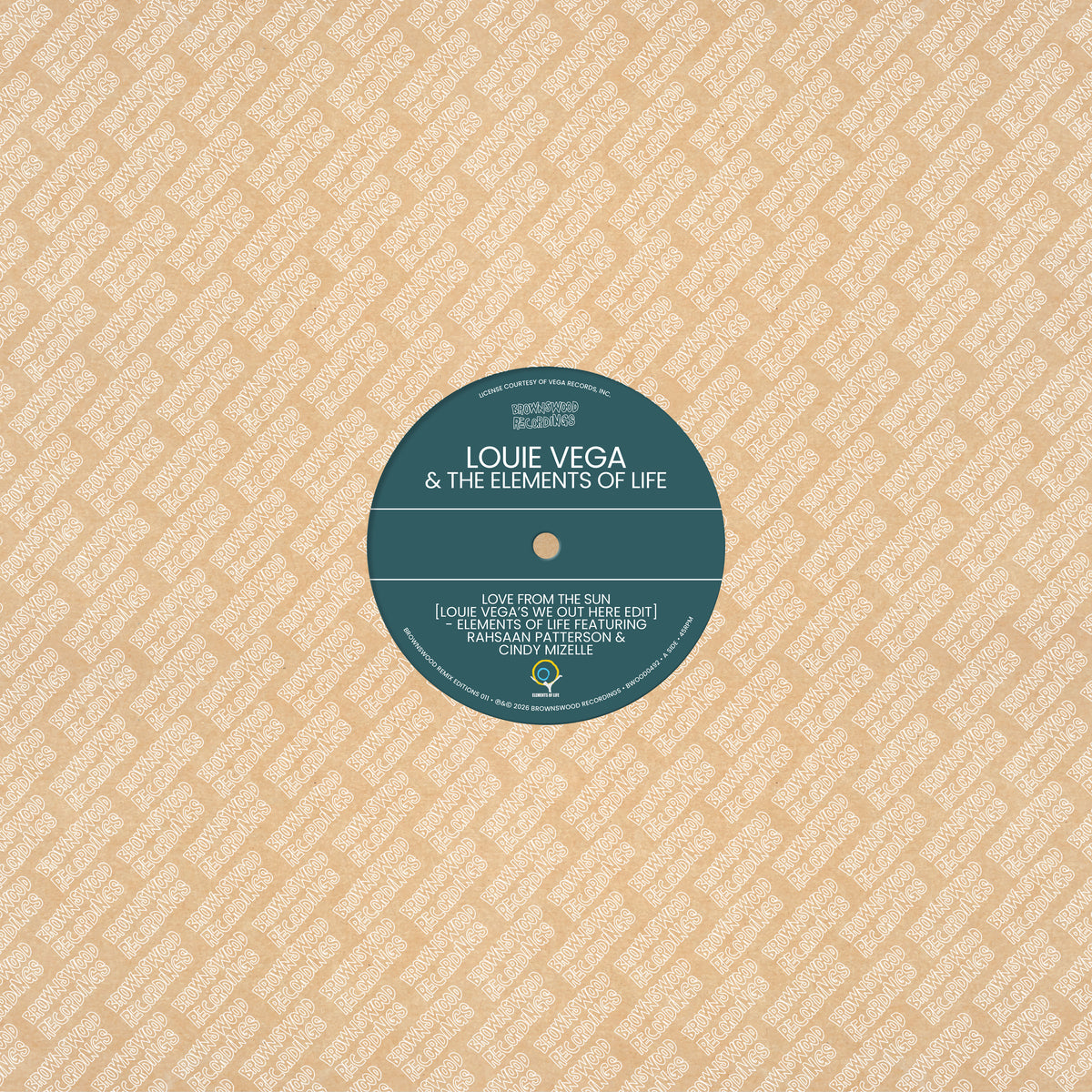 Louie Vega & The Elements Of Life – Brownswood Remix Editions 011 vinyl packshot
