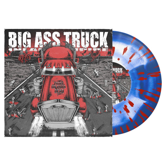 Big Ass Truck I.E. Found On Road Dead F.O.R.D. Edition blue and white sunburst with red splatter 10-inch vinyl