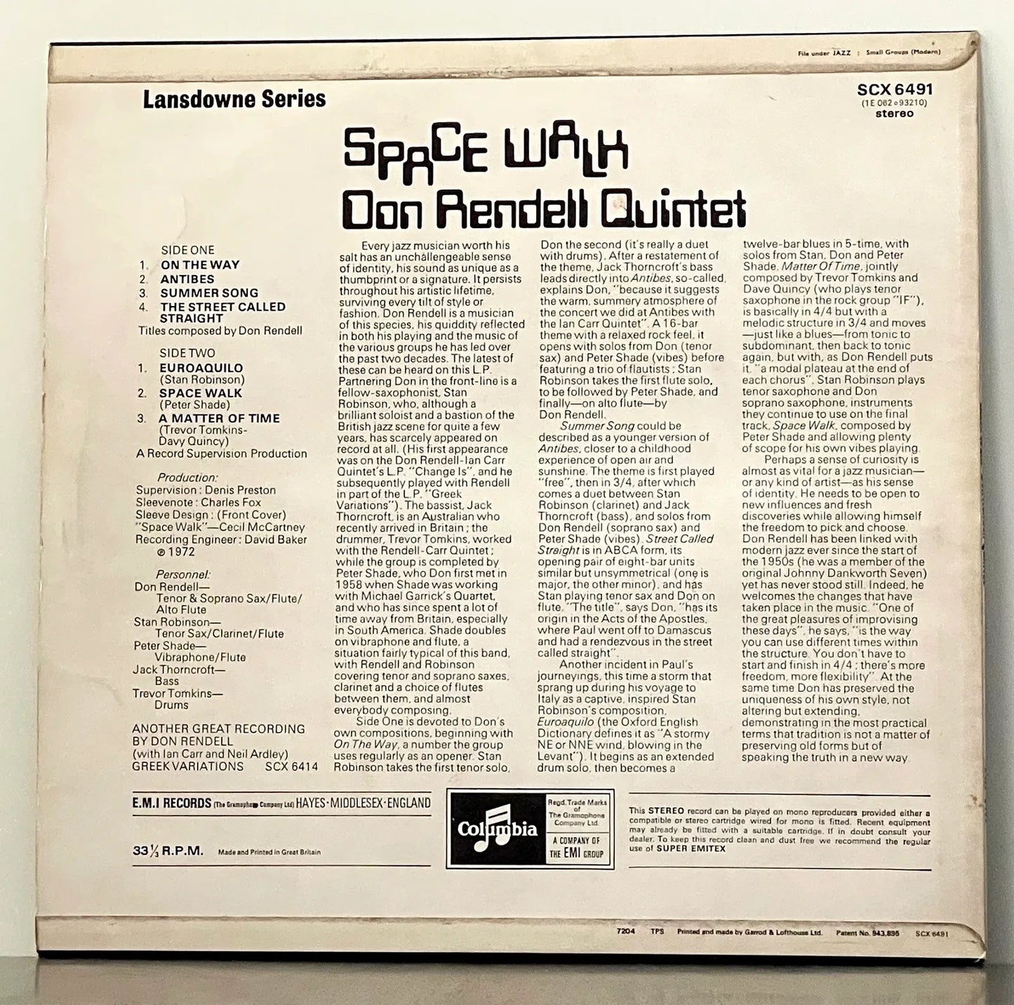 Don Rendell Quintet – Space Walk