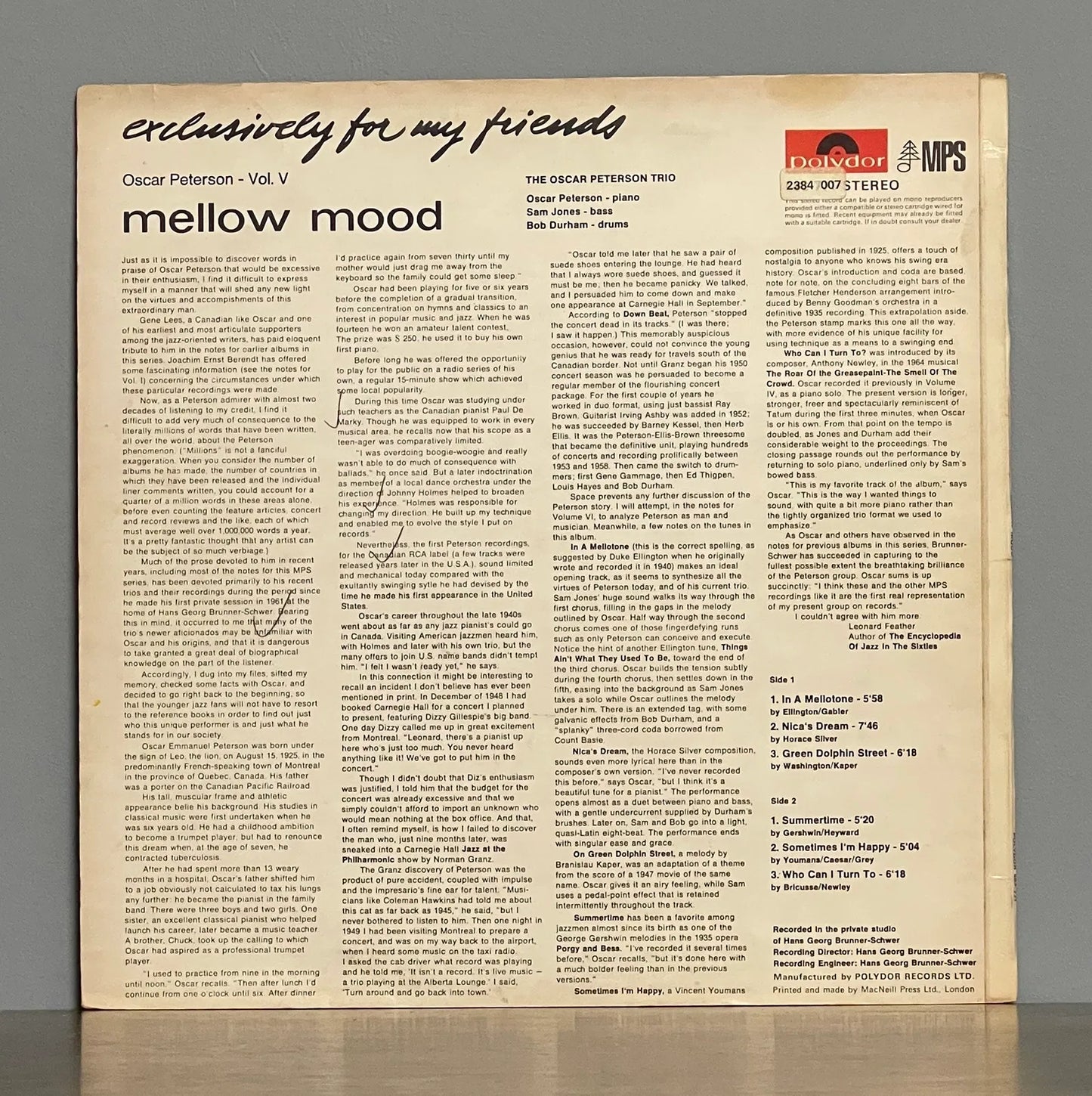 Oscar Peterson – Mellow Mood