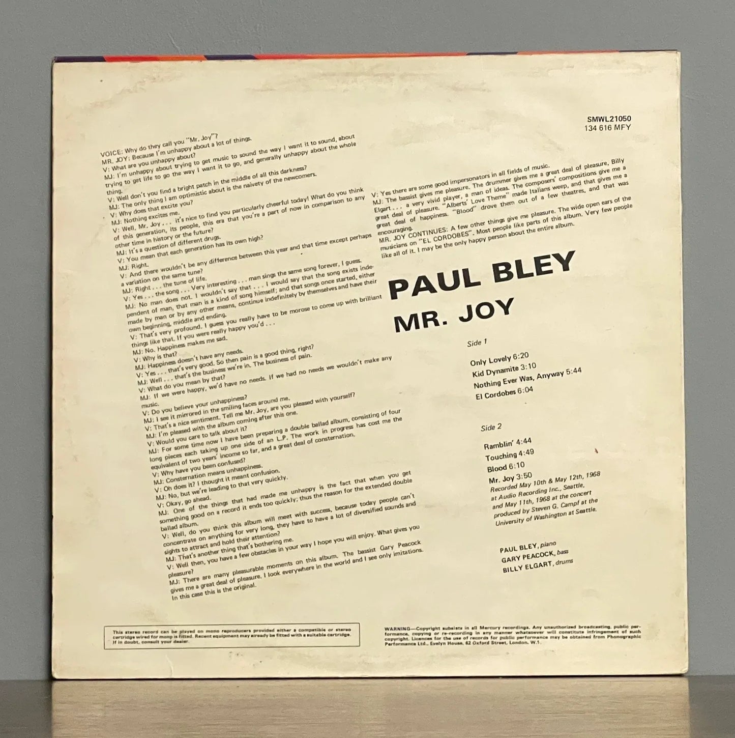 Paul Bley – Mr. Joy