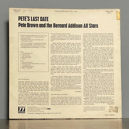 Pete Brown And The Bernard Addison All Stars – Pete's Last Date