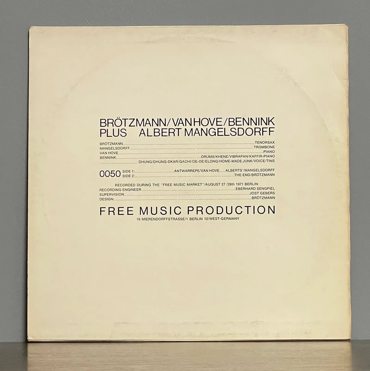 Brötzmann / Van Hove / Bennink Plus Albert Mangelsdorff – The End