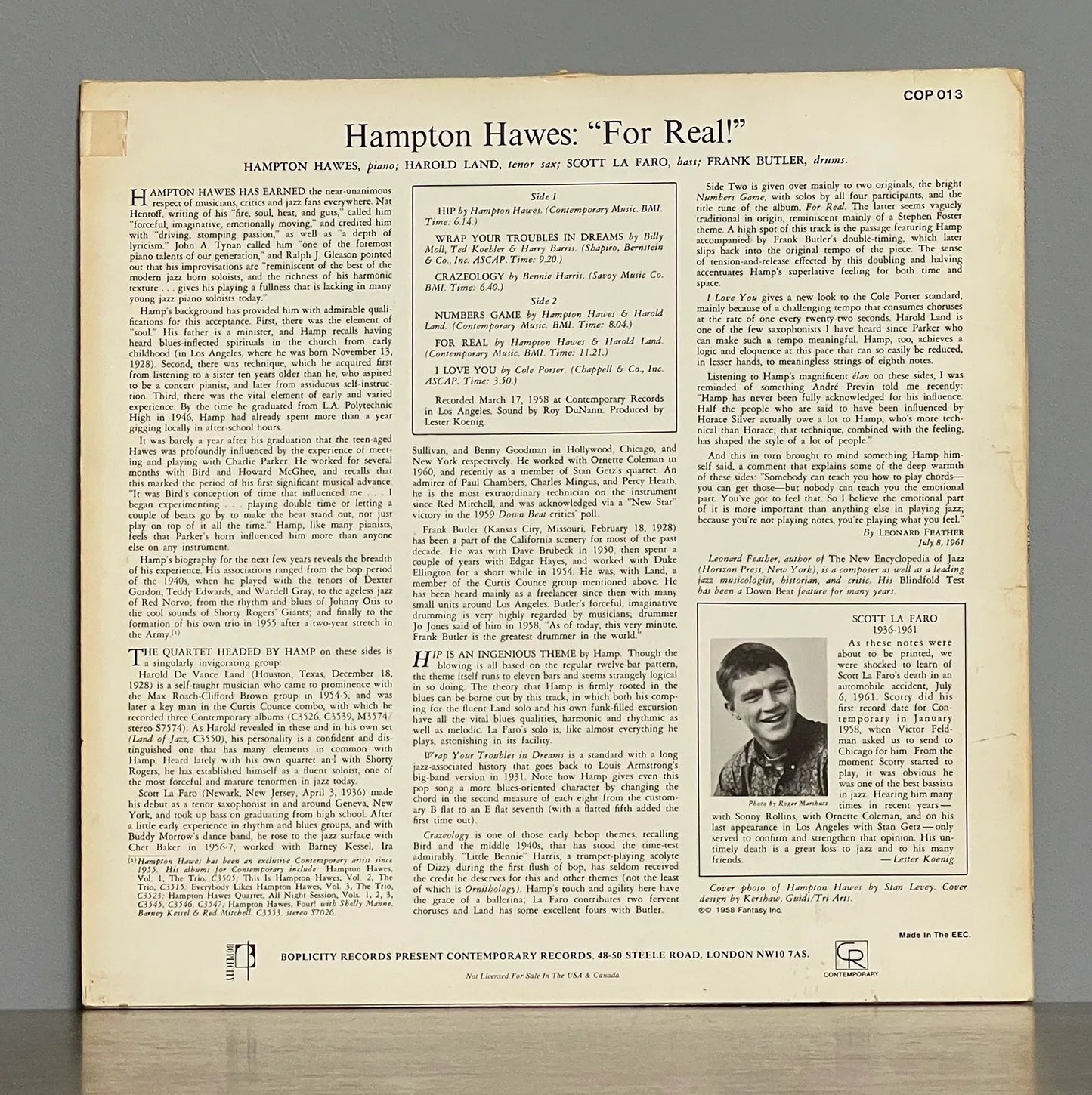 Hampton Hawes – For Real!
