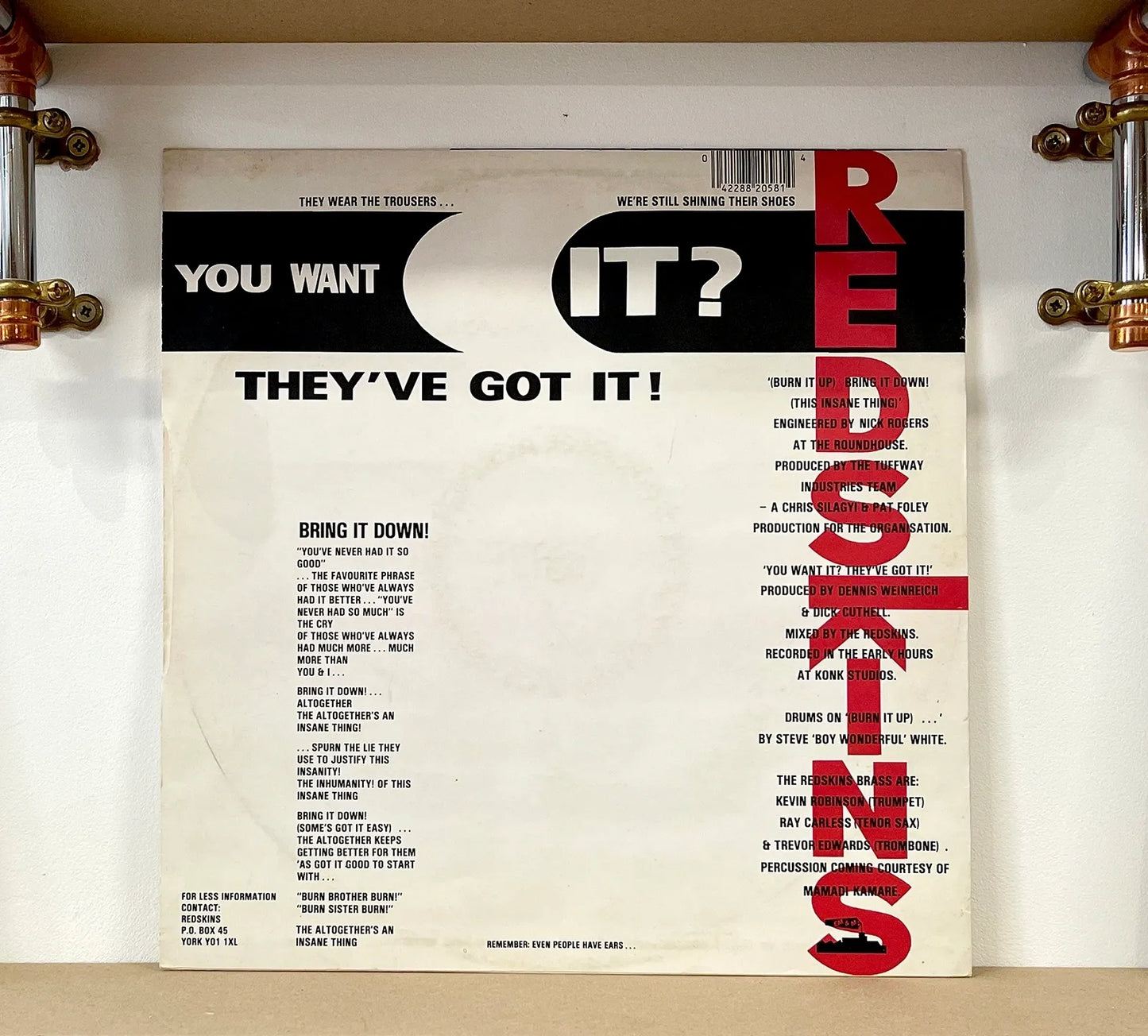 Redskins – Bring It Down (This Insane Thing)
