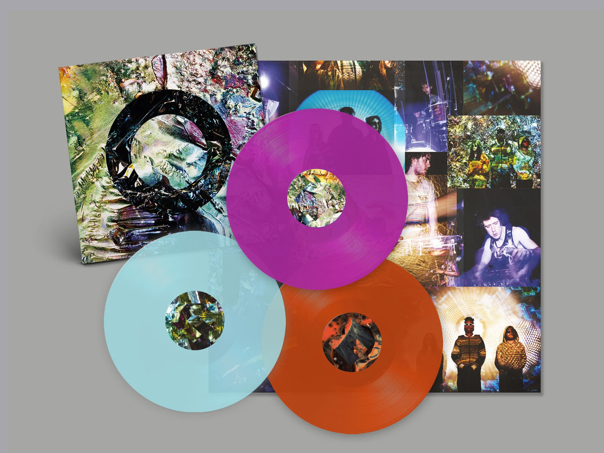 The Comet Is Coming – Exploding In Slow Motion – translucent violet, blue and orange vinyl 3LP official product shot