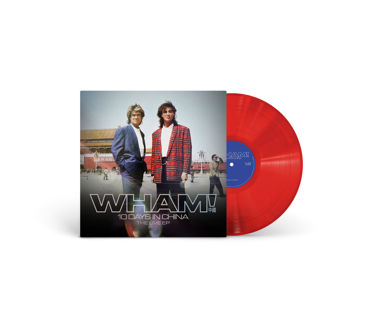 WHAM! – 10 Days in China: The Live EP, official transparent red vinyl sleeve and record