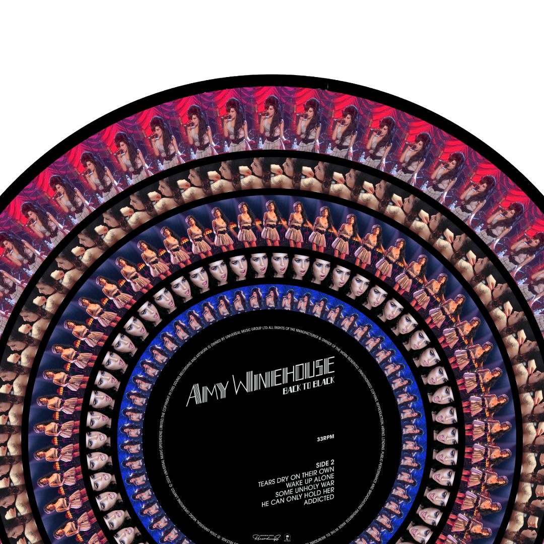Amy Winehouse – Back To Black 20 zoetrope LP: official Side B picture-disc design