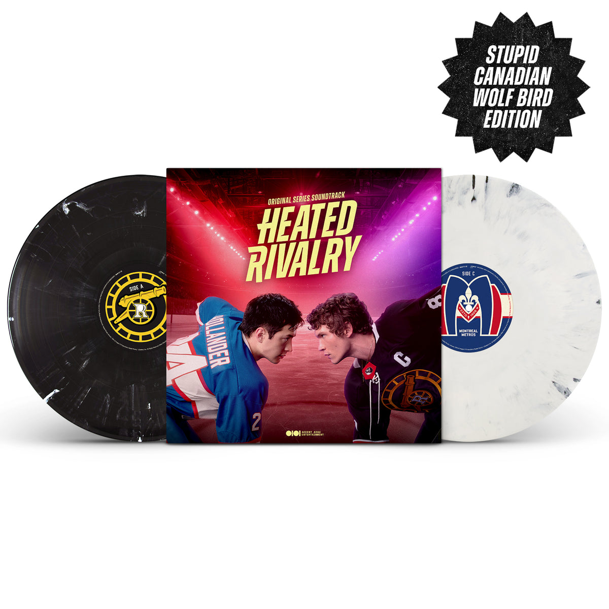 Peter Peter – Heated Rivalry, Stupid Canadian Wolf Bird black and white marbled 2LP