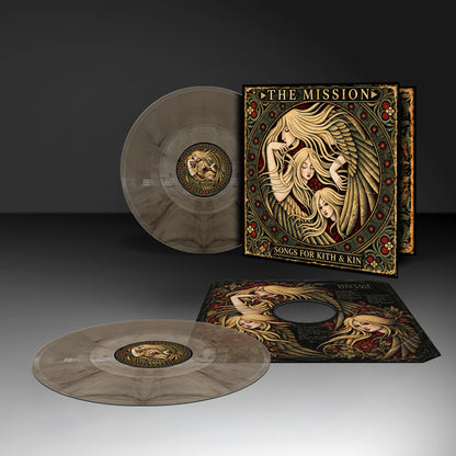 The Mission – Songs For Kith And Kin official clear with black marble double vinyl packshot
