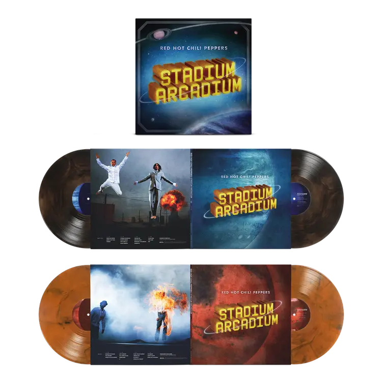 Red Hot Chili Peppers Stadium Arcadium brown and orange smoke 4LP